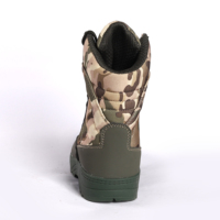 Bottes tactiques en cuir et tissu Oxford pour hommes, à lacets, antidérapantes, semelle en caoutchouc résistante, chaussures de randonnée