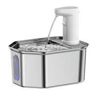 Fontaine à eau sans fil intelligente en acier inoxydable 304 avec capteur de mouvement, grande capacité et eau courante pour chiens et chats