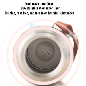 Vente en gros Thermos Bullet Fiole à vide Tasse de gymnastique thermique 500ML Bouteille de sport isolée Acier inoxydable 304 avec sangle - Product Image 3