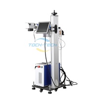 Machine de marquage et d'impression laser en ligne 30W 60W pour fibres optiques, bouteilles PET et sacs
