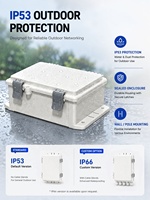 Interruptor PoE Exterior Impermeable de 24V, 8 Puertos, 100Mbps, IP53, Resistente a la Lluvia, para Sistema de Energía Solar, DC 12V 24V, Salida PoE Pasiva de 24V