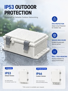Outdoor waterdichte 24V PoE switch 8 poorten 100Mbps IP53 regenbestendig voor zonne-energiesysteem <span class=keywords><strong>DC</strong></span> 12V 24V boost naar 24V passieve PoE uitgang - Product Image 3
