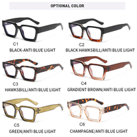 Vente chaude, montures de lunettes carrées épaisses et solides, semi-sans monture, logo personnalisé, anti-lumière bleue, lunettes de mode pour hommes et femmes, lunettes d'ordinateur
