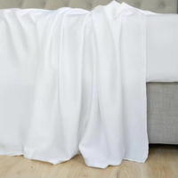 Ensemble de draps de lit d'hôtel en mélange de coton et de polyester, housse de couette et taies d'oreiller blanches anti-plis, ensemble de literie 4 pièces, taille personnalisée, logo OEM