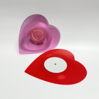 Disques en vinyle Transparent en forme de cœur rose rouge amour, cadeau de presse, disques de disques en vinyle LP