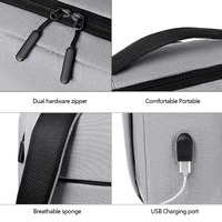 Sac à dos personnalisé avec logo pour hommes d'affaires, sac à dos de voyage pour étudiants, sac à dos en polyester imperméable avec port USB, sac à dos pour ordinateur portable, sac à dos scolaire