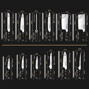 Juego de Cuchillos de Chef Grandsharp Acero de Alto Carbono Cuchillos de Cocina para Deshuesar, Hachuela de Carne, Santoku y Mondador con Mango de Madera Pakka - Product Image 6