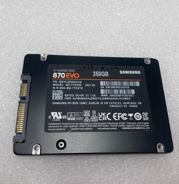 870 EVO MZ-77E250 250GB 2.5 Inch SATA Internal Solid State Drive With V-NAND Flash