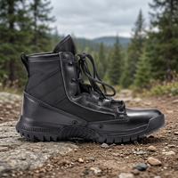 Bottes de randonnée mi-hautes en cuir noir pour homme TSB20, légères et tactiques.