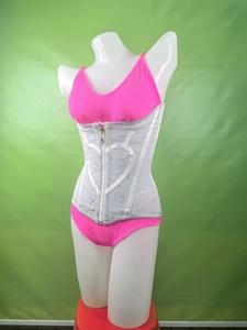 Corset amincissant respirant pour femme en maille, avec fermeture éclair métallique frontale, double compression et soutien lombaire en forme de cœur - Product Image 4