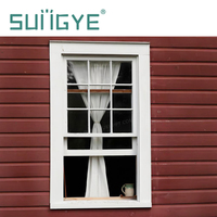 SUNGYE Ventana de marco resistente de estilo americano Ventanas de bloqueo de metal de vidrio templado doble con función de desplazamiento