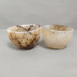 Hand-polished horse material natural raw skin water punch tea bowl Master cup glass agate fine teacup