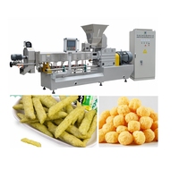 Ligne de production de machines pour la fabrication de snacks en forme de boules de fromage extrudées