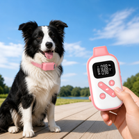Collier de dressage pour chien rose avec télécommande, bip, vibration, choc, écran LCD, 3 canaux, rechargeable, petit, moyen, grand