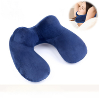 Oreiller de voyage ergonomique portable à mémoire de forme-Support pneumatique gonflable pour l'avion, le bureau et le repos du cou pour un confort optimal