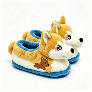 Pantuflas Personalizadas de Husky con Diseño de Perro Bordado, Forradas de Felpa, Unisex, Suaves y Cómodas para Interiores, para Adultos - Product Image 4