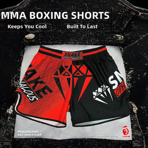 Pantalones Cortos de Entrenamiento de Boxeo y MMA al por Mayor con Logotipo Frontal, Transpirables, 90% Poliéster, 10% Elastano, Ropa de Combate para Hombre - Product Image 2