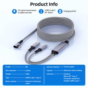 Nouvelle arrivée Câble 5M avec transfert de données haute vitesse ultra-durable 5Gbps USB A vers Type C Câble de liaison VR pour Oculus Quest 3 - Product Image 3