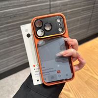 Coque de téléphone portable de luxe Orange pour iPhone 18 Pro Max, protection robuste magnétique antichoc en TPU+PC 360°, élégante et tendance