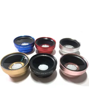 0.45X 휴대폰 렌즈 37MM 아크릴 렌즈 49UV 광각 매크로 2 in 1 폰 렌즈