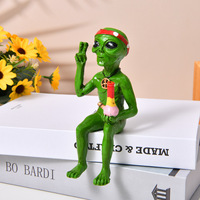 Figurine en résine amusante, décoration artificielle pour la maison et le jardin, ornement extérieur, statue d'alien