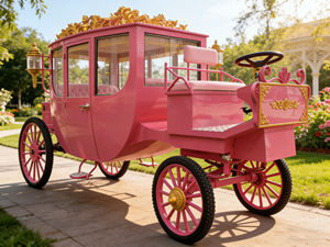 Carruaje Real Blanco Eléctrico, Carroza Eléctrica de Ocio, Precio de Alquiler, Asiento Rojo Personalizable - Product Image 2