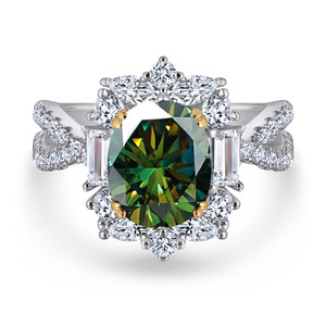 Anello da Donna in Argento Sterling S925 <span class=keywords><strong>con</strong></span> Rubino Moissanite Ovale da 2 Carati, Gioielleria di Alta Gamma della Fabbrica MuShan - Product Image 6