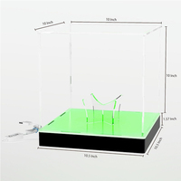 Boîte de présentation de ballon de basket en acrylique transparent, boîte de rangement en verre anti-poussière, boîte de présentation de ballon de football, boîte de présentation de volley-ball étanche avec LED