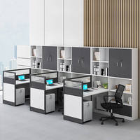 Poste de travail modulaire avec cloison de bureau et bibliothèque intégrée, table de travail pour personnel pour projet de bureau