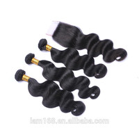 3 Bundles et Frontal Lace 13*4 en Soie avec Ligne de Cheveux Naturelle d'Oreille à Oreille, avec 5 Pièces de Cheveux Humains (Lot)