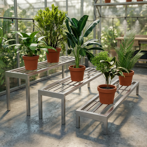 Support à fleurs moderne en acier inoxydable à 3 niveaux, étagère pour plantes d'intérieur, design minimaliste avec revêtement en poudre pour usage domestique - Product Image 5