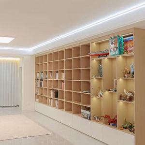 Estantería de madera maciza de cerezo clásica americana de lujo estantería de biblioteca de oficina en casa ajustable - Product Image 2