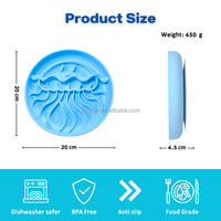 Tapis de léchage pour animaux de compagnie en silicone de 20 cm en forme de méduse avec logo personnalisé pour l'été