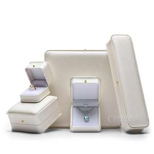 Custom logo <b>White</b> <b>Jewellery</b> Packaging <b>Box</b> Ring Necklace Pu Leather Jewelry Packing Gift <b>Box</b> - Product Image 2