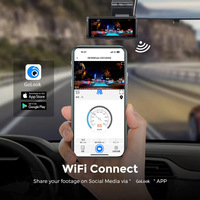 Caméra de tableau de bord WiFi IPS double objectif vision nocturne grand angle 170° enregistrement 24h stationnement 4K GPS alarme électronique enregistreur vidéo MicroSD voiture noire
