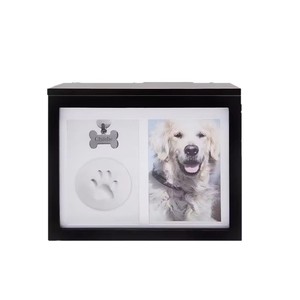 Chasing Tails Pet <b>Memorial</b> <b>Box</b> Black Rectangle 7.1x9.5x5.7 In With Photo And Paw Print Display For Dog Cat - Product Image 5
