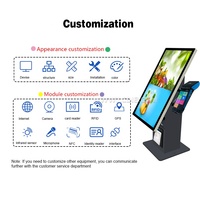 Machine de paiement automatique multifonctionnelle de table de 15,6 pouces et 21,5 pouces, borne de paiement automatique pour supermarché avec système de point de vente