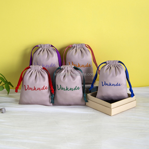 High Quality 7*9cm Champagne Silk Satin Drawstring Pouch with Ribbon Jewelry Container for Caps Shoes <b>Hats</b> Wigs - Product Image 3