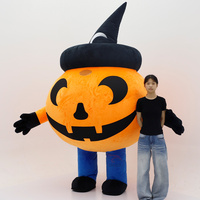 Costume de mascotte gonflable unisexe pour adulte, en forme de citrouille orange, pour fête d'Halloween