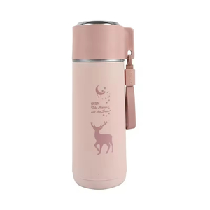 Cute 450ml Starry Deer Glass Water Bottle Commemorative Advertising Cup Plastic Glass Drinkware with Printed Promotion