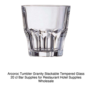 Verre à pied empilable Arcoroc Granity en verre trempé 20 cl – Fournitures de bar pour restaurants et hôtels – Vente en gros - Product Image 2