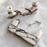 Poignées de porte en marbre SAIDKOCC, poignées d'armoire Calacatta Viola Violet Fangzheng en forme de U, décoration minimaliste de luxe pour la maison