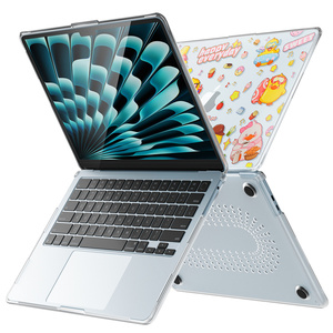 Pour <span class=keywords><strong>Mac</strong></span> Book Air 13.6 2022/2024 <span class=keywords><strong>M2</strong></span> A2681/M3 A3113 étui en TPU avec support à l'arrière - Product Image 1