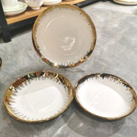 Assiette à dîner en céramique personnalisée de 10 pouces, ensemble d'assiettes en céramique de luxe, vente en gros
