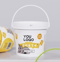 Seau en plastique PP de qualité alimentaire réutilisable avec couvercle et poignée, récipient en plastique pour aliments congelés, crème glacée, miel et yaourt