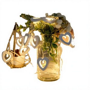2AA <b>Battery</b> Powered IP44 Rated Christmas Wooden Love Heart Shaped LED String <b>Lights</b> - Product Image 4