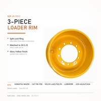 China Manufacturer 25-17.00/1.7 Steel Wheel Rim for Wheel Loader DOOSAN DL200 DL250 DL280 OTR Tyre 20.5-25