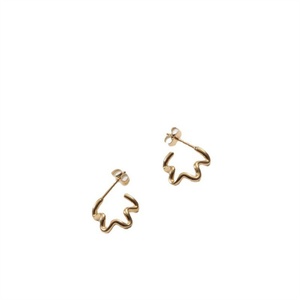 Fashion <b>Fine</b> 18k Gold Plated Curve <b>Earring</b> Stainless Steel c Shape <b>Earring</b> - Product Image 1