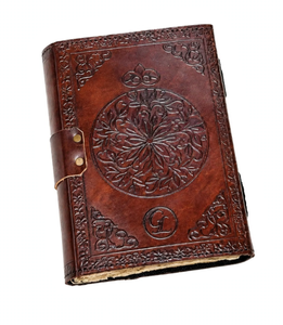 Diario de Cuero con Alas de Ángel en Relieve, Grimoire de Cristal Amatista, Libro de Hechizos Antiguo, Regalo para Amantes de la Magia, Escritores y Lectores - Product Image 3