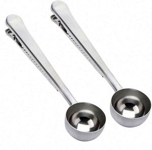 Wholesale Stainless Steel Coffee Scoop with Long Handle Small Tablespoon Multifunction Sealing Bag <b>Clip</b> for Campers Giveaways - Product Image 1